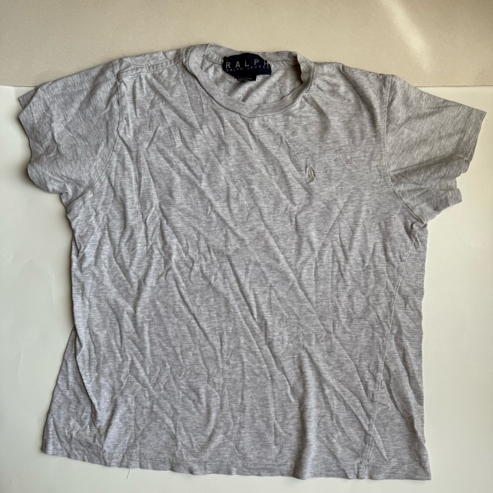 Ralph Lauren Boys Gray Short Sleeve Shirt - Size Medium (Used)